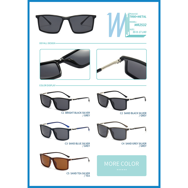 MR2532 Suqare Elegant Polarized TR90 Occhiali da Sole Uomo