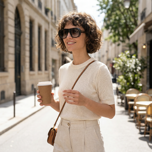 Occhiali da sole polarizzati pilota oversize classici retrò in acetato YSAT3016
