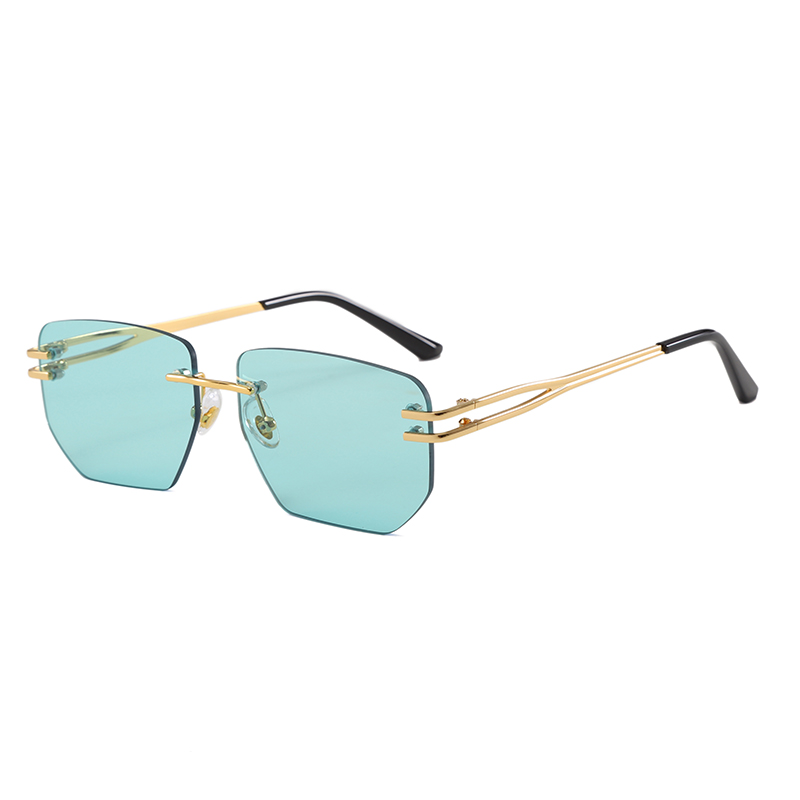 Nuovo logo personalizzato Occhiali da sole con montatura in metallo senza montatura di lusso Donna Uomo