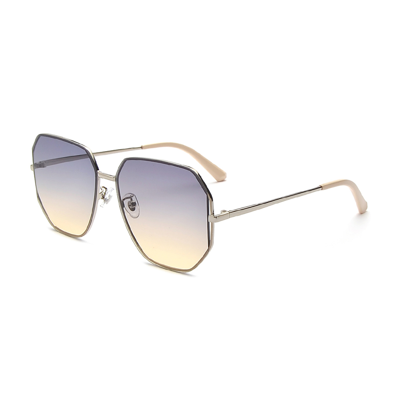 Occhiali da sole oversize moda full frame gradualmente in metallo