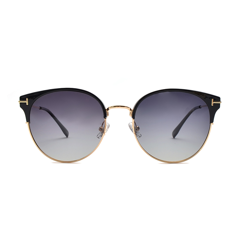 Occhiali da sole polarizzati in metallo vintage Cat-eye oversize per unisex