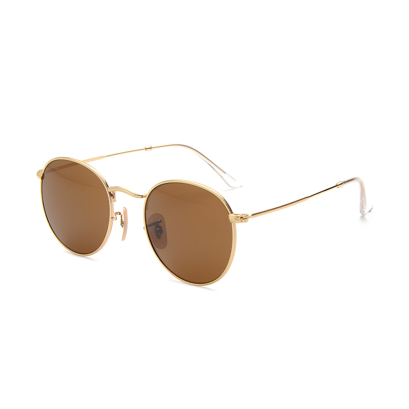 Occhiali da sole modello 3447 rotondi in metallo retrò con lenti UV400
