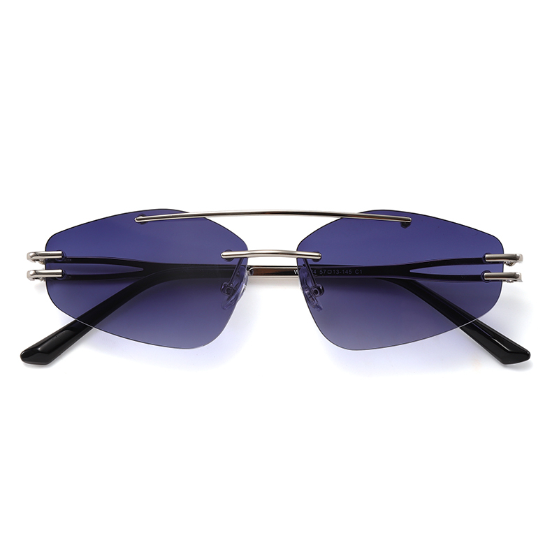 Occhiali da sole vintage alla moda Nuovi occhiali da sole senza montatura 2026 Uv400 da donna
