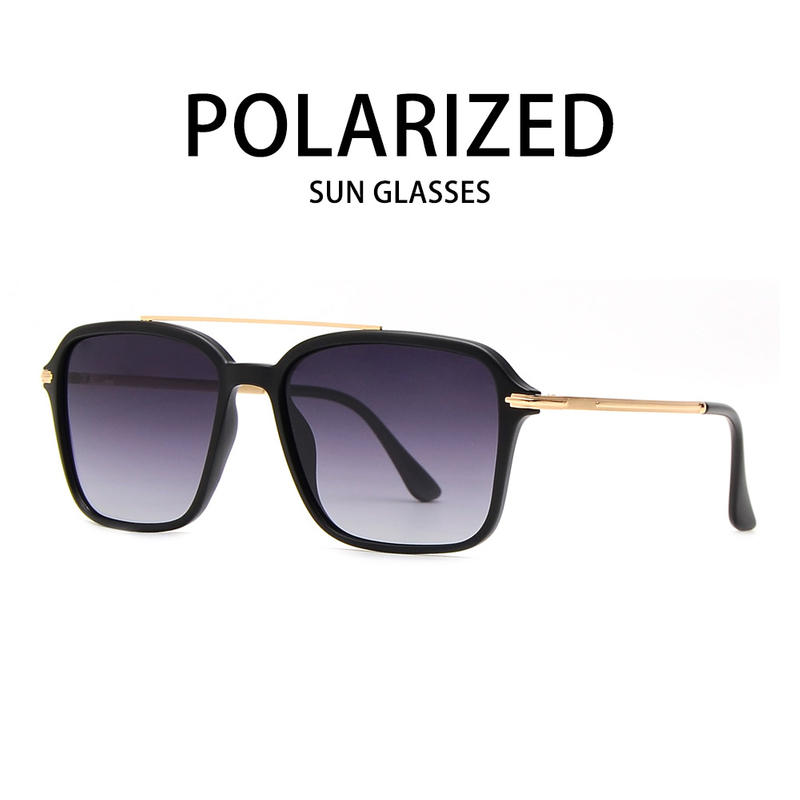Occhiali da sole polarizzati TR90 di marca a doppio ponte alla moda