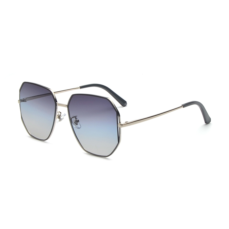 Occhiali da sole oversize moda full frame gradualmente in metallo