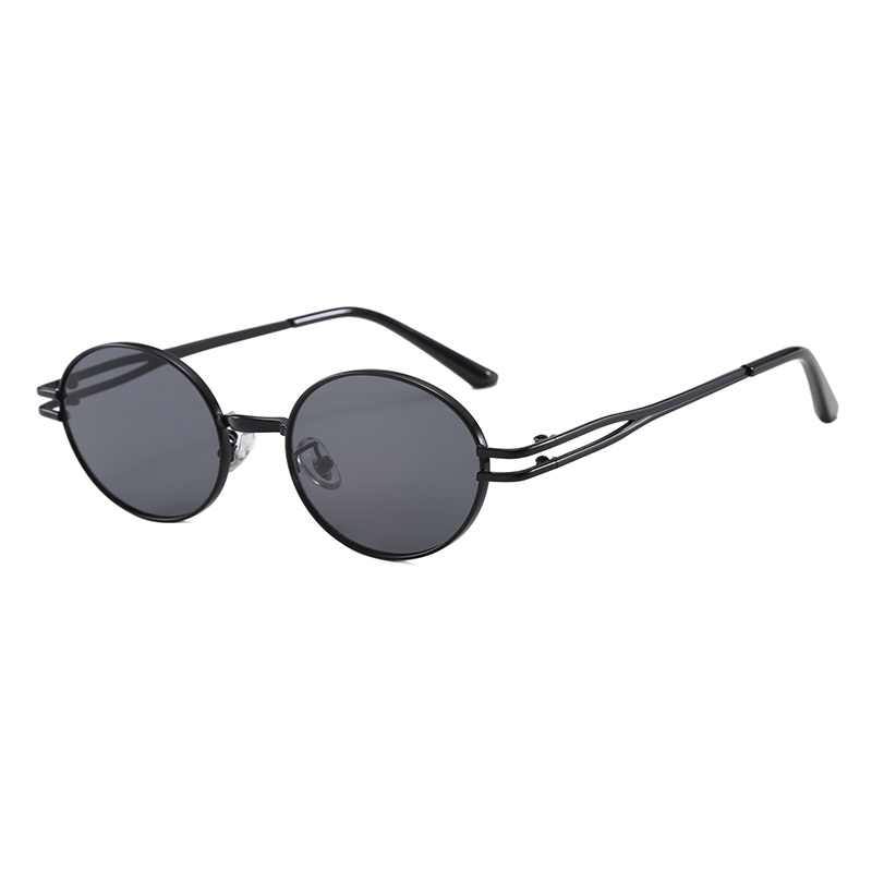 Wl2045 Eleganti occhiali da sole rotondi in metallo a doppia barra Uv400 da uomo