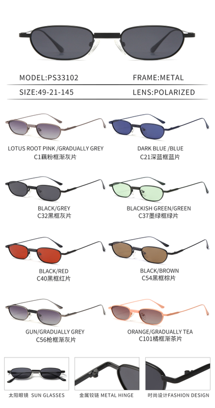 Occhiali da sole da donna con logo personalizzato in metallo polarizzato moda nuovo arrivo