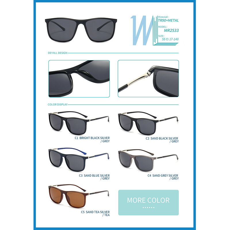 MR2533 Suqare Full Frame Occhiali da sole Occhiali da sole polarizzati TR90