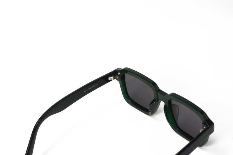 Occhiali da sole rettangolari larghi in acetato con montatura stretta e spessa con logo personalizzato 