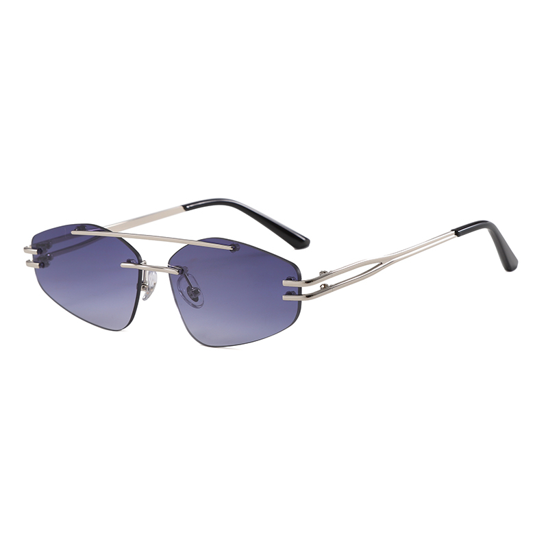 Occhiali da sole vintage alla moda Nuovi occhiali da sole senza montatura 2026 Uv400 da donna
