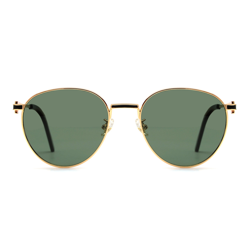 Eleganti occhiali da sole polarizzati in metallo di marca vintage