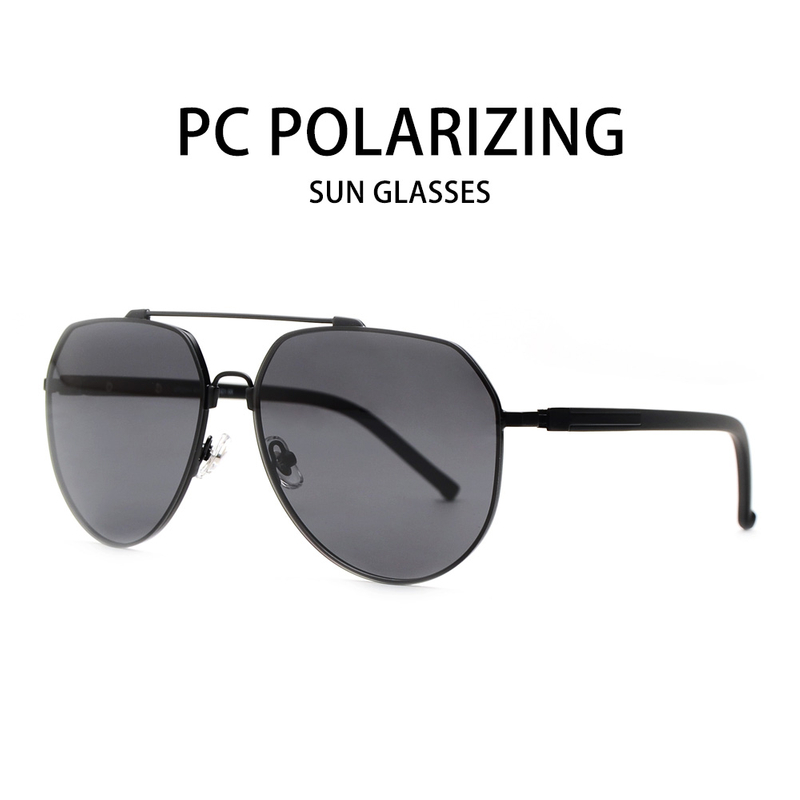 Occhiali da sole polarizzati in metallo memory oversize di lusso 