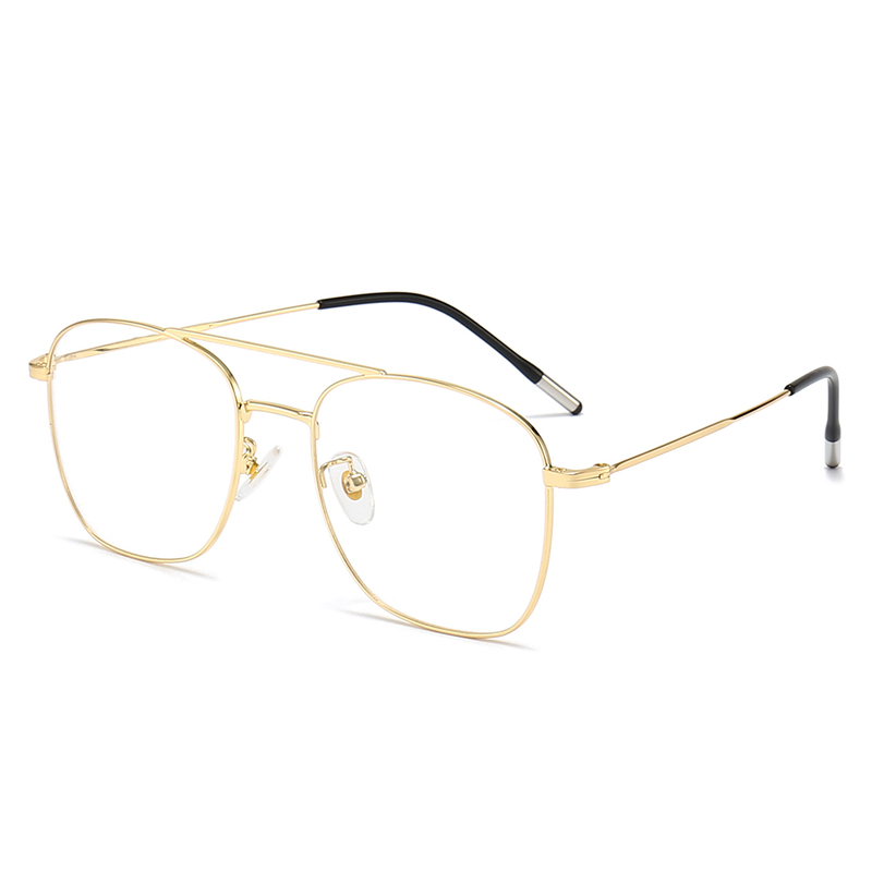 Occhiali da vista vintage quadrati in acciaio inossidabile anti-blu per unisex