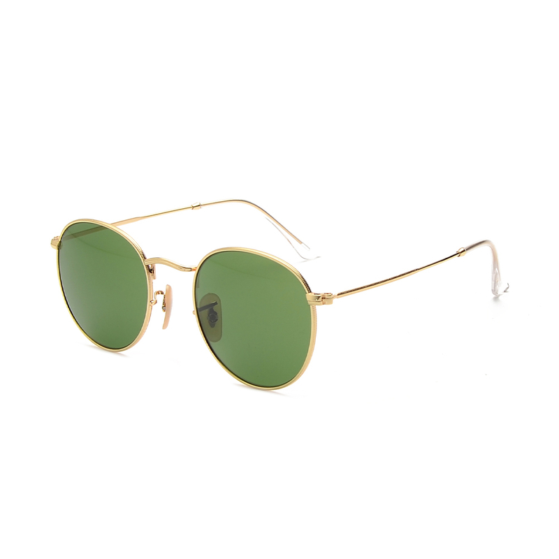 Occhiali da sole modello 3447 rotondi in metallo retrò con lenti UV400