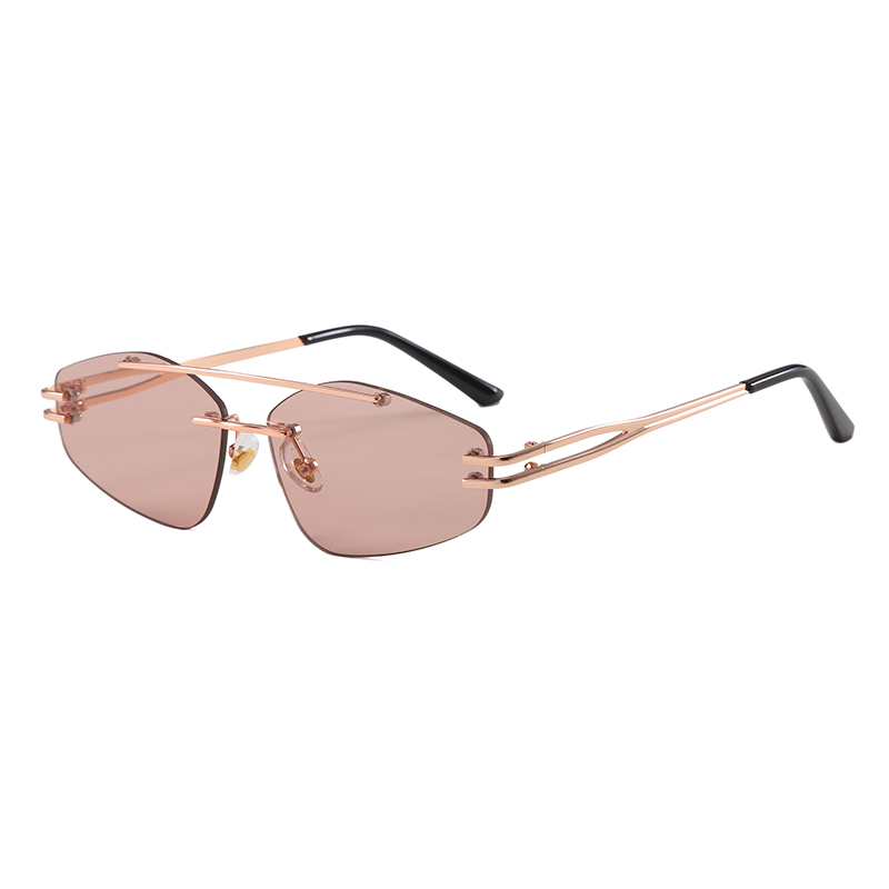 Occhiali da sole vintage alla moda Nuovi occhiali da sole senza montatura 2026 Uv400 da donna
