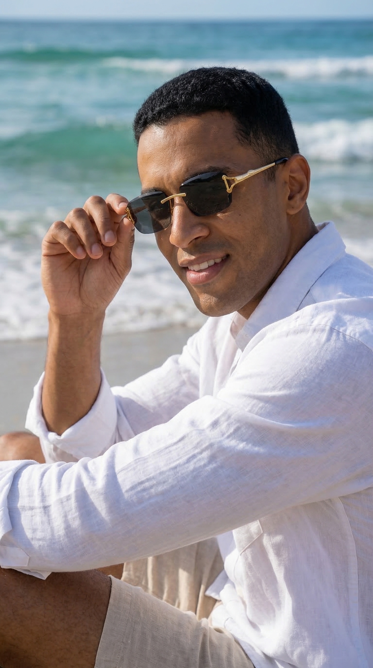 Occhiali da sole multicolori ovali senza montatura in metallo per protezione solare esterna semplice di moda all'ingrosso