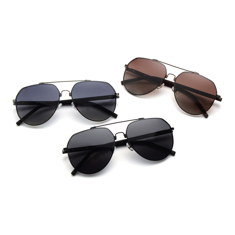 Occhiali da sole polarizzati in metallo memory oversize di lusso 