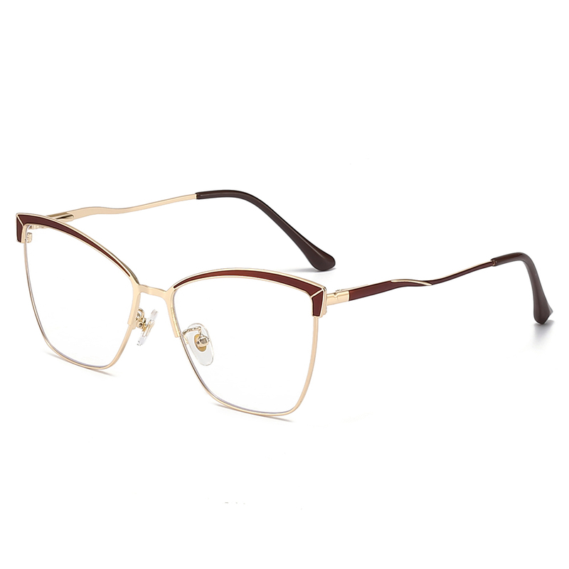 Cat Eye Designer Occhiali Montature per occhiali in metallo per donna 