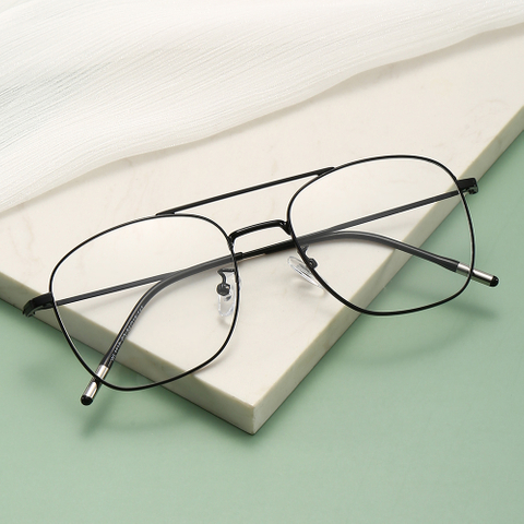 Occhiali da vista vintage quadrati in acciaio inossidabile anti-blu per unisex