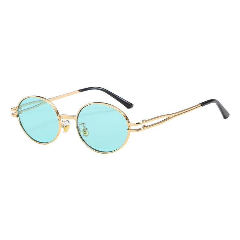 Wl2045 Eleganti occhiali da sole rotondi in metallo a doppia barra Uv400 da uomo
