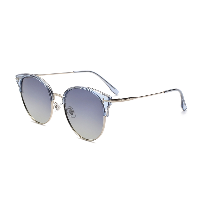 Occhiali da sole polarizzati in metallo vintage Cat-eye oversize per unisex