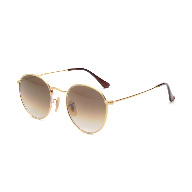 Occhiali da sole modello 3447 rotondi in metallo retrò con lenti UV400
