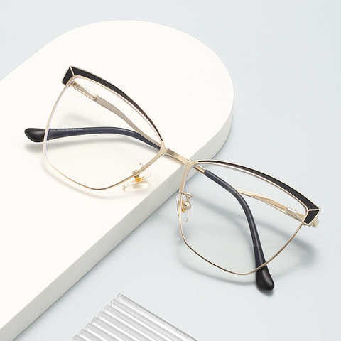 Cat Eye Designer Occhiali Montature per occhiali in metallo per donna 
