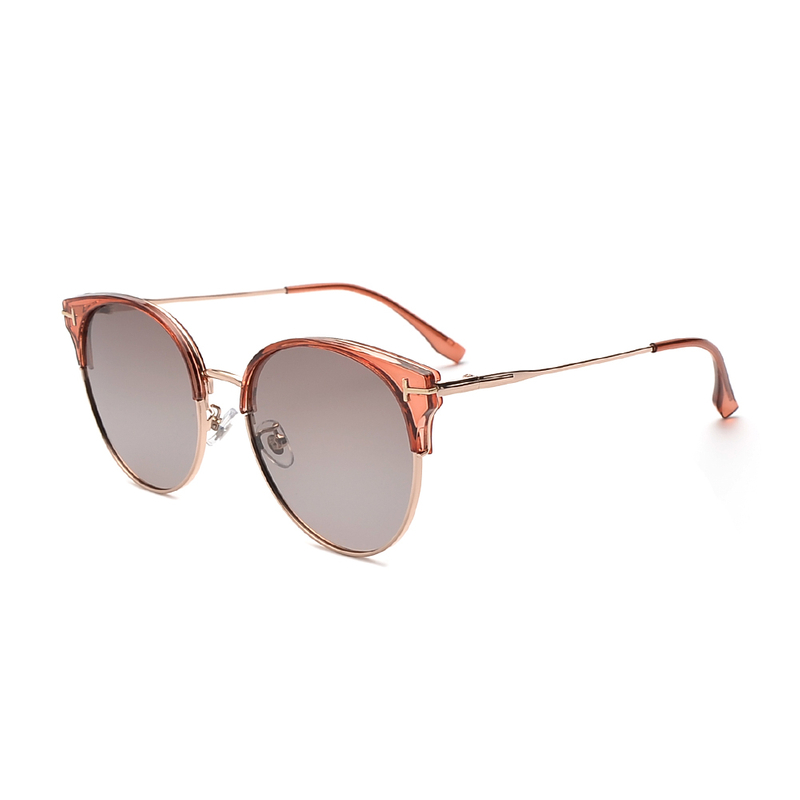 Occhiali da sole polarizzati in metallo vintage Cat-eye oversize per unisex