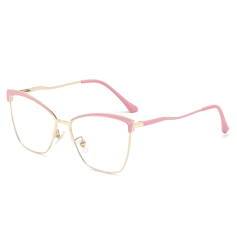 Cat Eye Designer Occhiali Montature per occhiali in metallo per donna 