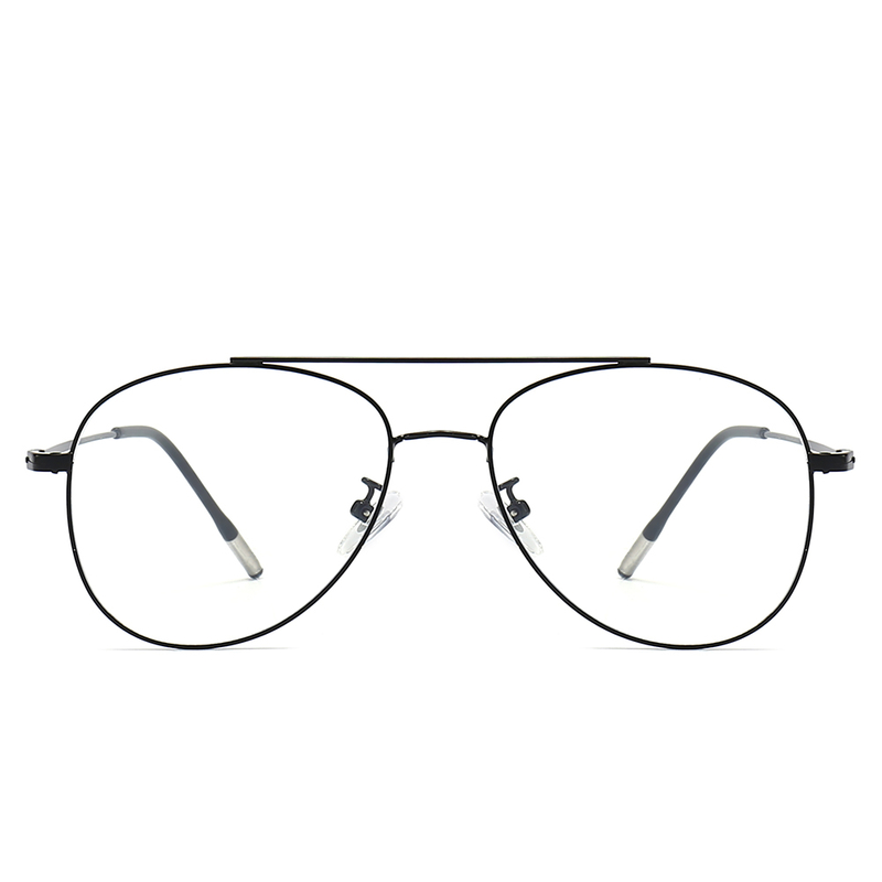 Occhiali da vista classici a doppio ponte in acciaio inossidabile Blue Ray 
