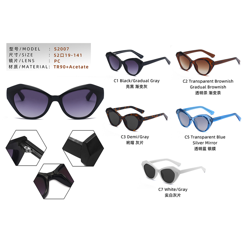 Occhiali da sole da donna in acetato Cat Eye TR90 di lusso 