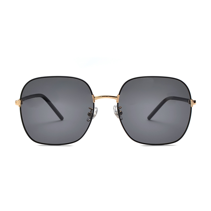 Occhiali da sole quadrati oversize in metallo polarizzati per unisex