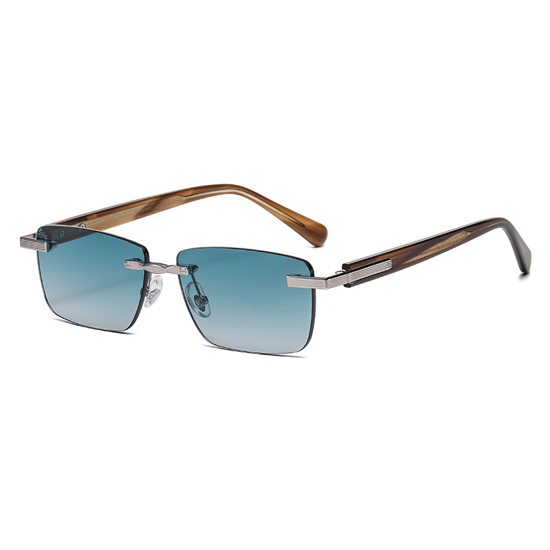 Occhiali da sole rettangolari senza cornice con protezione UV per uomo donna YSHS7002