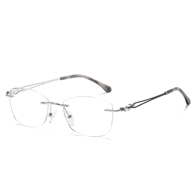Eleganti occhiali da vista in metallo senza montatura cavi YSHF2611