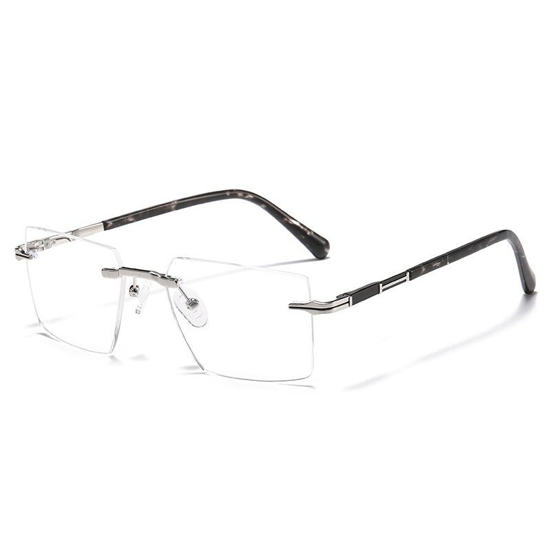 Occhiali quadrati leggeri in metallo senza montatura YSHF2626 | Montatura per occhiali unisex da indossare ogni giorno
