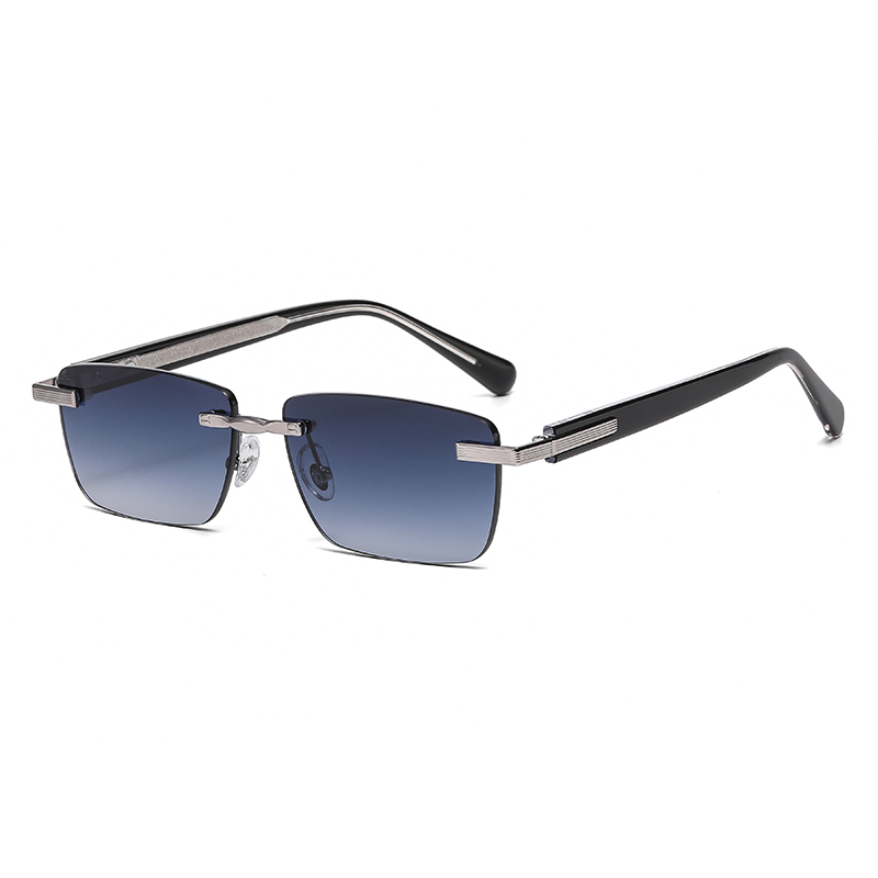 Occhiali da sole rettangolari senza cornice con protezione UV per uomo donna YSHS7002