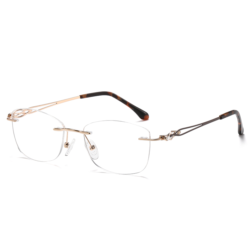 Eleganti occhiali da vista in metallo senza montatura cavi YSHF2611