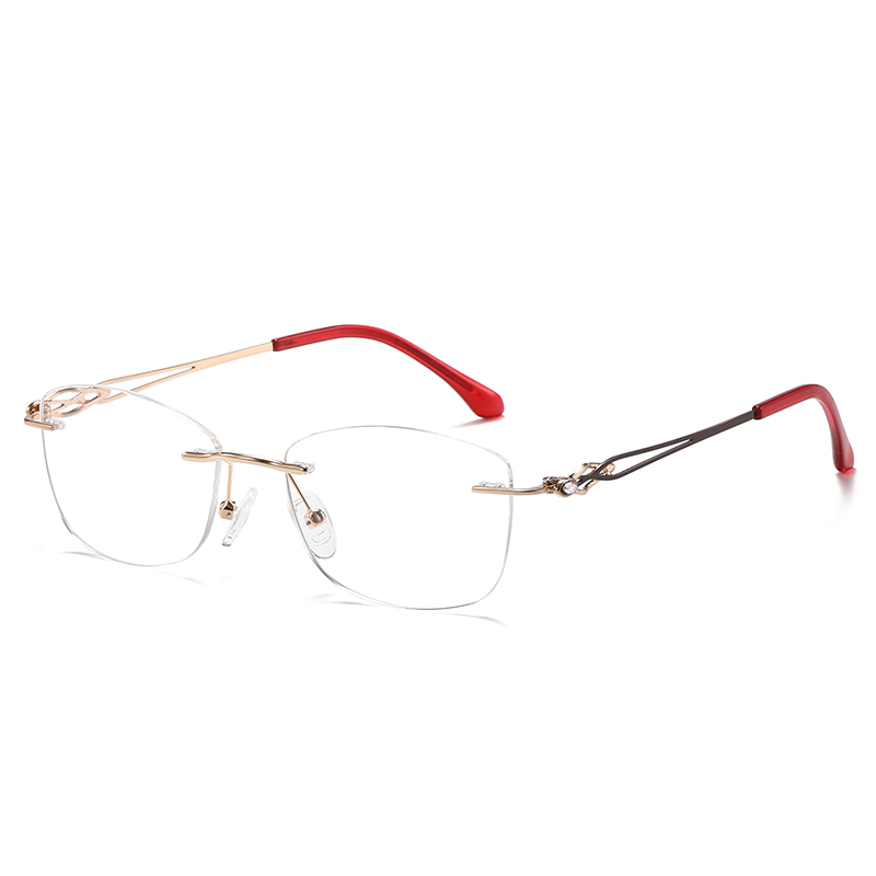 Eleganti occhiali da vista in metallo senza montatura cavi YSHF2611