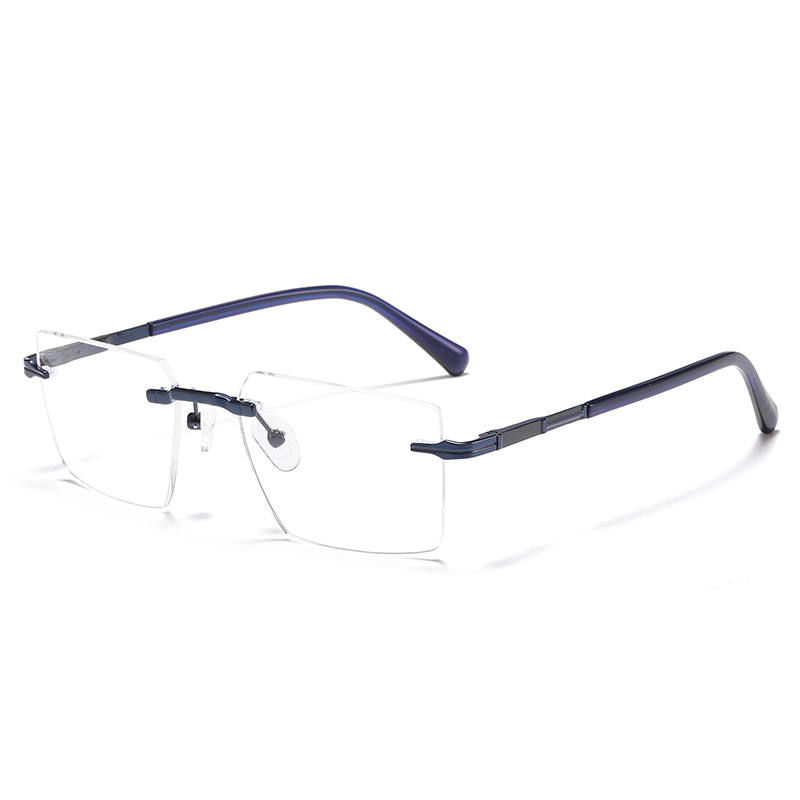Occhiali quadrati leggeri in metallo senza montatura YSHF2626 | Montatura per occhiali unisex da indossare ogni giorno