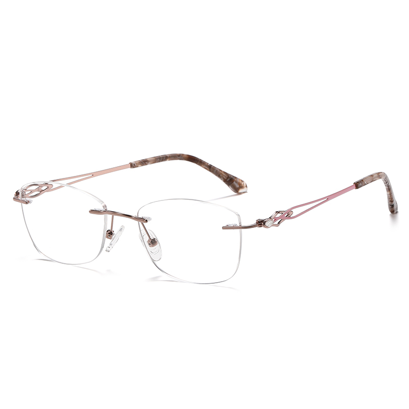 Eleganti occhiali da vista in metallo senza montatura cavi YSHF2611