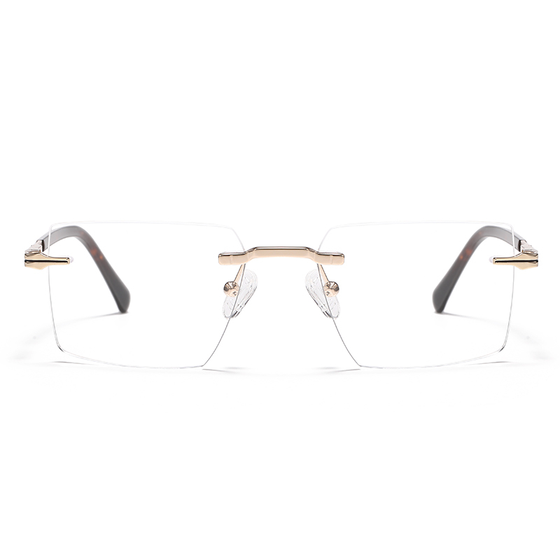 Occhiali quadrati leggeri in metallo senza montatura YSHF2626 | Montatura per occhiali unisex da indossare ogni giorno