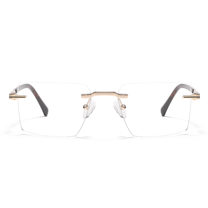 Occhiali quadrati leggeri in metallo senza montatura YSHF2626 | Montatura per occhiali unisex da indossare ogni giorno