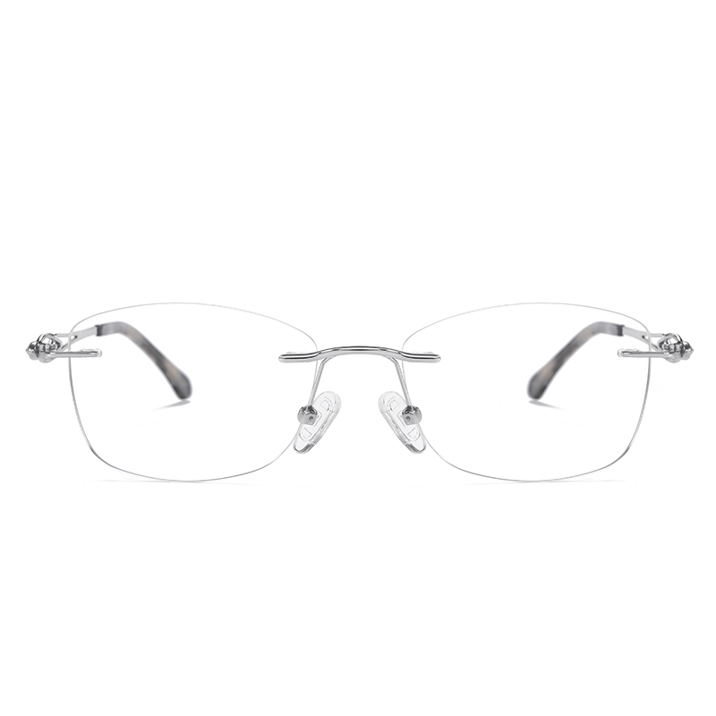 Eleganti occhiali da vista in metallo senza montatura cavi YSHF2611