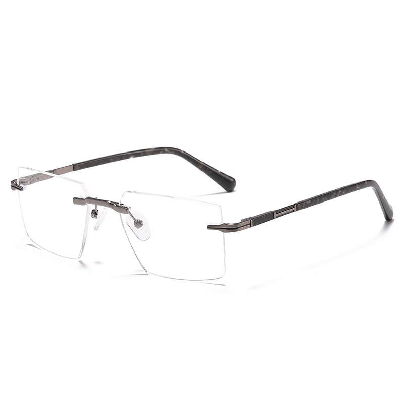 Occhiali quadrati leggeri in metallo senza montatura YSHF2626 | Montatura per occhiali unisex da indossare ogni giorno