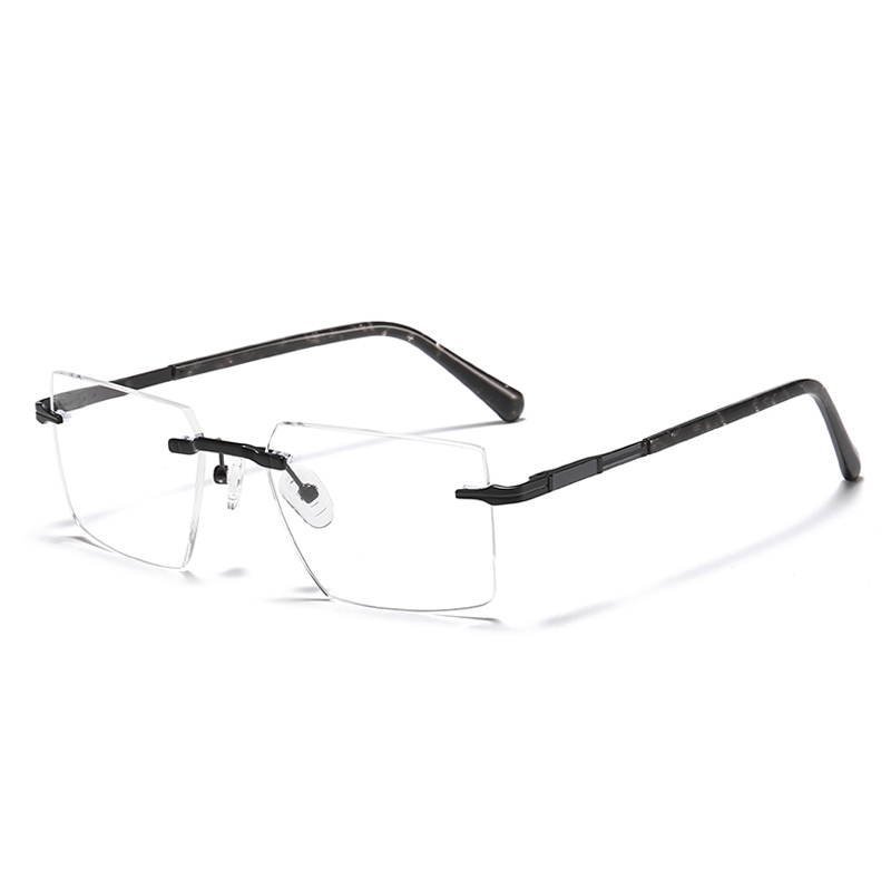 Occhiali quadrati leggeri in metallo senza montatura YSHF2626 | Montatura per occhiali unisex da indossare ogni giorno